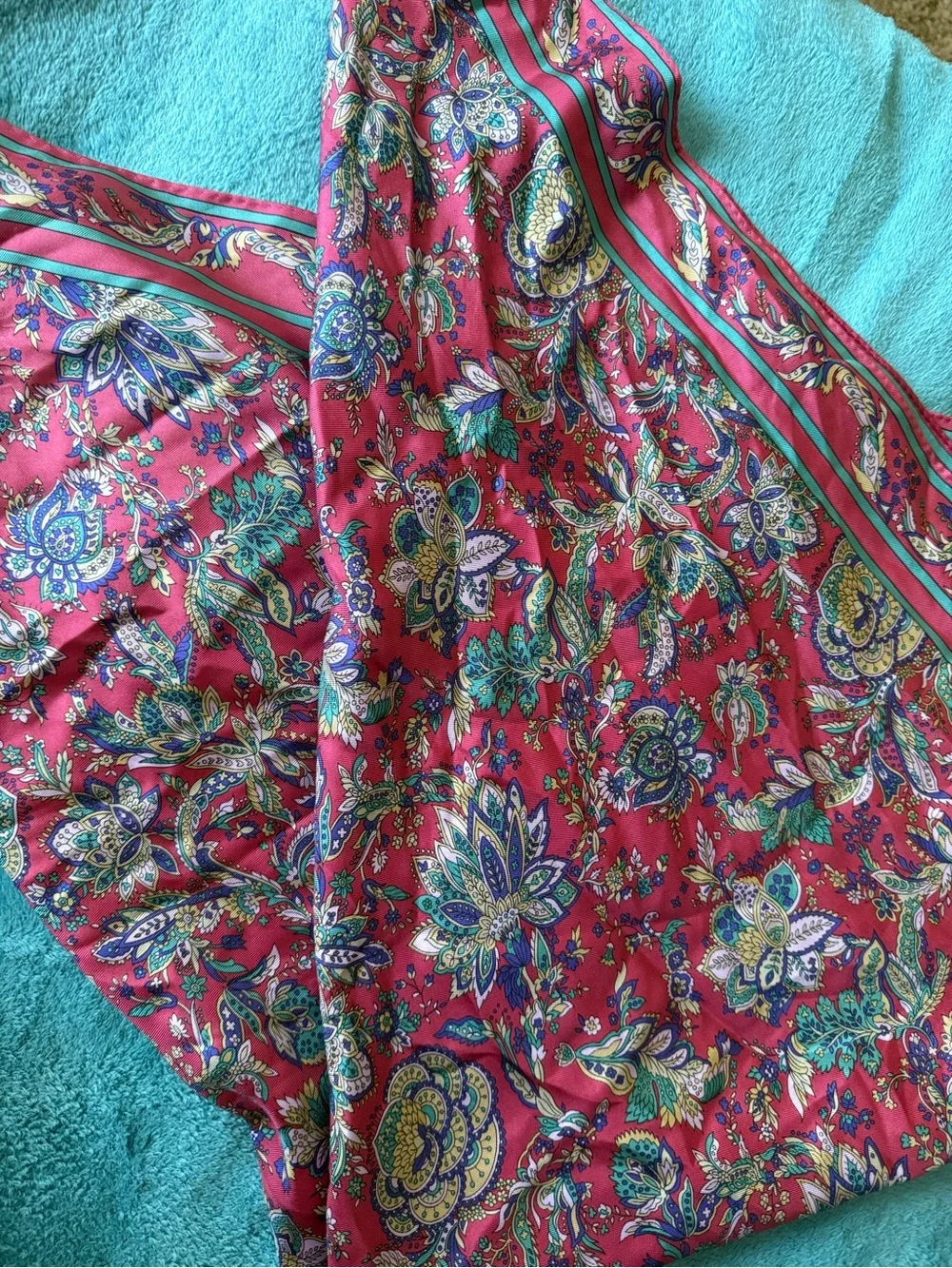 Silk head & neck scarf bundle floral bright colorful pattern print paisley